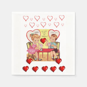 Frohe Valentinstag Papier Servietten