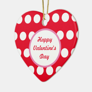 Frohe Valentinstag Polka Dot Herz Ornament 