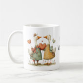Frohe Valentinstag Reizende Gänse Kaffeetasse (Links)