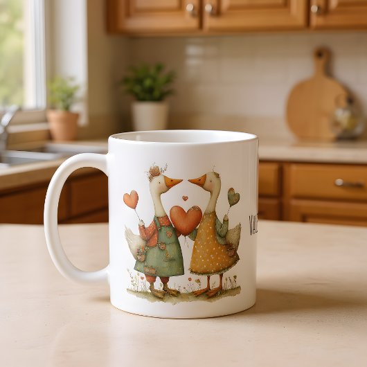 Frohe Valentinstag Reizende Gänse Kaffeetasse