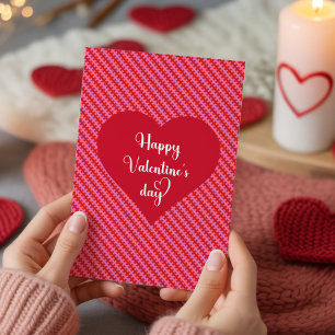 Frohe Valentinstag-Rosa-Rote-Herzen-Liebeskarte Feiertagskarte
