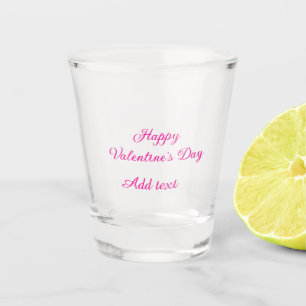 Frohe Valentinstag rosa Text Namensnachricht Schnapsglas