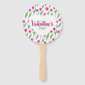 Frohe Valentinstag rosa Tulpen Fächer (Vorderseite)