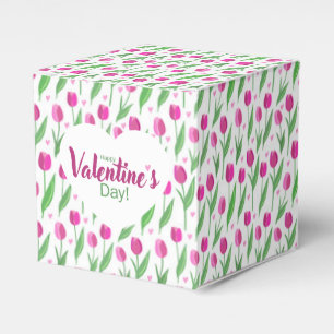 Frohe Valentinstag Rosa Tulpen Geschenkschachtel