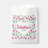 Frohe Valentinstag rosa Tulpen Geschenktütchen (Vorderseite)