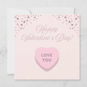 Frohe Valentinstag-Rosaherzen-Flachkarte Feiertagskarte
