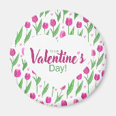 Frohe Valentinstag Rosen Tulpen Magnet (Vorne)
