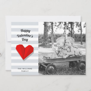 Frohe Valentinstag Rot Herz Origami Foto Feiertagskarte