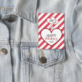 Frohe Valentinstag-Rote-Herzen-Kreide-Streifen Button (Insitu)