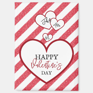 Frohe Valentinstag Rote Herzen Kreidestriche Magnet