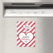 Frohe Valentinstag Rote Herzen Kreidestriche Magnet (In Situ (Geschirrspüler))