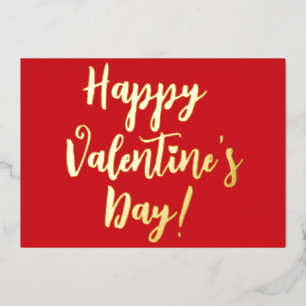 Frohe Valentinstag rote moderne Skript-Typografie Folien Feiertagskarte