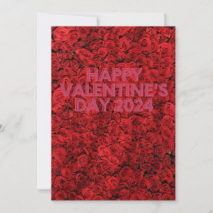 Frohe Valentinstag rote Rose Flache Feiertagskarte