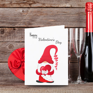 Frohe Valentinstag Rotherziger Gnom Feiertagskarte