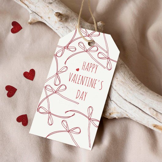 Frohe Valentinstag – Schleifenbögen | Minimal Lieb Geschenkanhänger