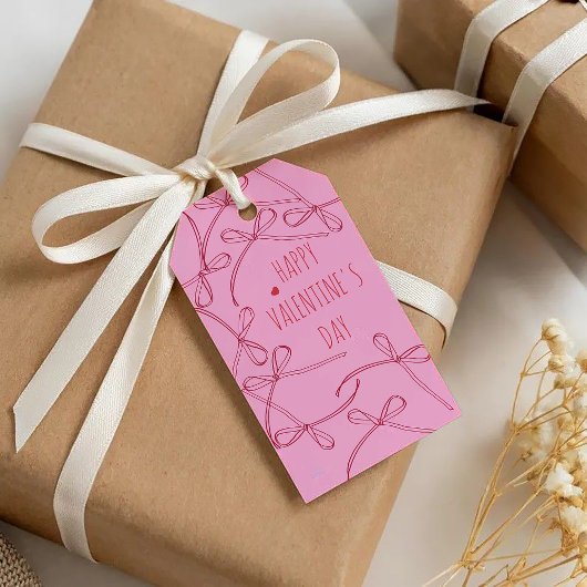 Frohe Valentinstag – Schleifenbögen | Minimal Lieb Geschenkanhänger