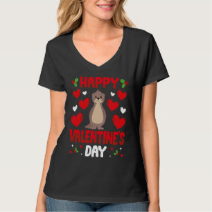 Frohe Valentinstag Seeotter Herz Liebe Tier L T-Shirt
