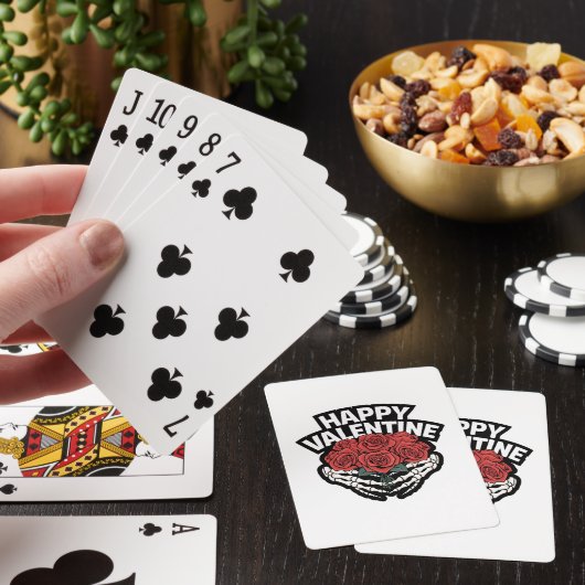 Frohe Valentinstag Selbst Knochen Brauchen Liebe Spielkarten (In Situ)