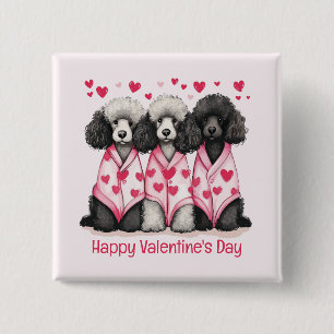 Frohe Valentinstag Standard Poodle Hunde Button