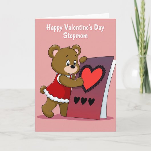 Frohe Valentinstag Stiefmutter Karte (Vorderseite)