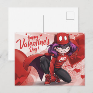 Frohe Valentinstag Super-Held -5 Postkarte