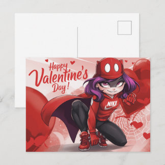 Frohe Valentinstag Super-Held -5 Postkarte