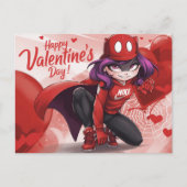 Frohe Valentinstag Super-Held -5 Postkarte (Vorderseite)