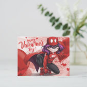 Frohe Valentinstag Super-Held -5 Postkarte (Stehend Vorderseite)