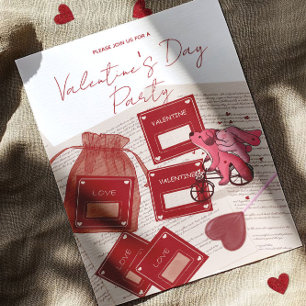 Frohe Valentinstag – Tickets & Welpe auf Fahrrad Einladung