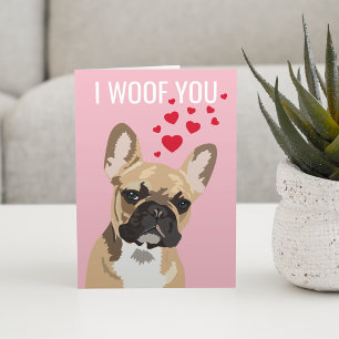 Frohe Valentinstag vom Hund   Französische Bulldog Karte