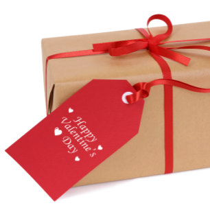 Frohe Valentinstag Weiße Herzen Geschenk-Tags Geschenkanhänger