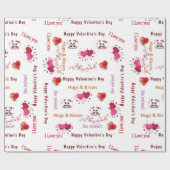 Frohe Valentinstag-Wrap-Papier-Paar-Herzen Geschenkpapier (Flach)