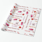 Frohe Valentinstag-Wrap-Papier-Paar-Herzen Geschenkpapier (Ungerollt)