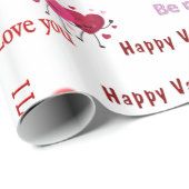 Frohe Valentinstag-Wrap-Papier-Paar-Herzen Geschenkpapier (Rolleneckpunkt)