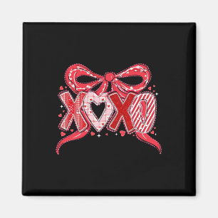 Frohe Valentinstag Xoxo Rosa Spitze Kokette Schlei Magnet