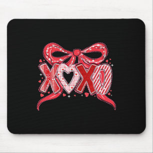 Frohe Valentinstag Xoxo Rosa Spitze Kokette Schlei Mousepad