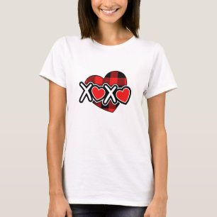 Frohe Valentinstag xoxo weiß & rot T-Shirt