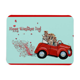 Frohe Valentinstag Yorkies Magnet