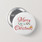 Frohe vegane Weihnachten Button (Vorne & Hinten)