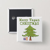 Frohe Vegane Weihnachten Button (Vorne & Hinten)