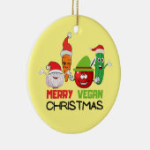 Frohe vegane Weihnachten Keramik Ornament (Rechts)