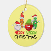 Frohe vegane Weihnachten Keramik Ornament (Links)