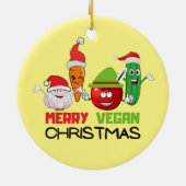 Frohe vegane Weihnachten Keramik Ornament (Hinten)