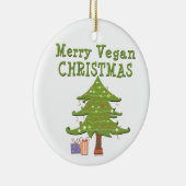 Frohe Vegane Weihnachten Keramikornament (Rechts)
