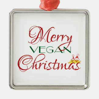 Frohe vegane Weihnachten Silbernes Ornament