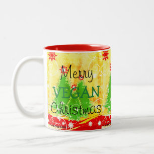 Frohe vegane Weihnachten, WeihnachtsTasse für Zweifarbige Tasse
