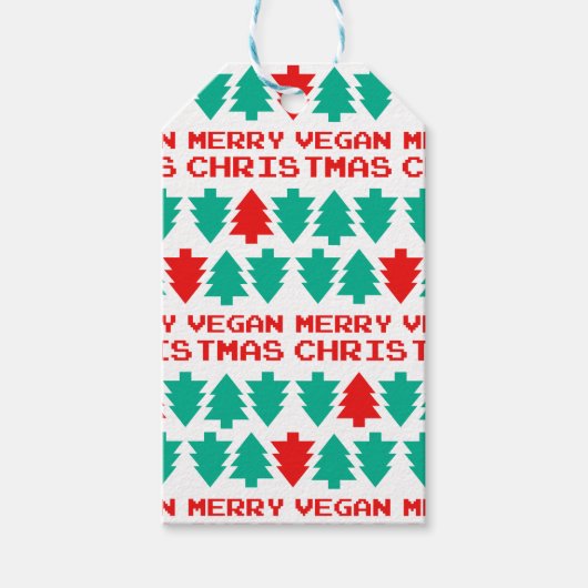 Frohe Vegane Weihnachts-Weihnachtsgeschenk-Tag Geschenkanhänger (Vorderseite)