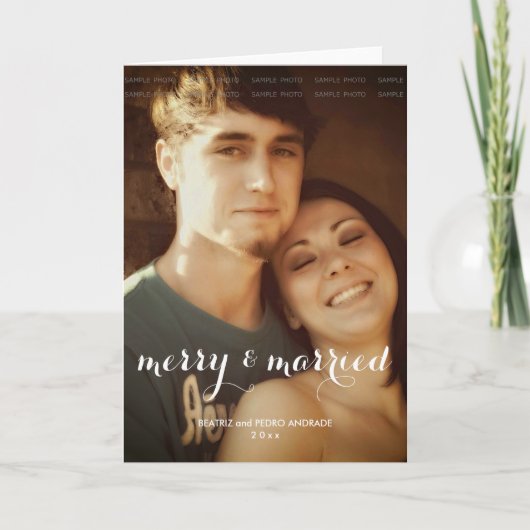 Frohe Verheiratete Weihnachten Foto Weiße Weihnach (Vorderseite)