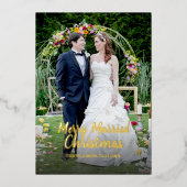 Frohe Verheiratete Weihnachtskarte Folien Feiertagskarte (Vorderseite)