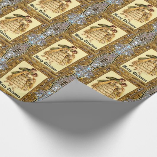Frohe Viktorianische Weihnachten Geschenkpapier (Ecke)